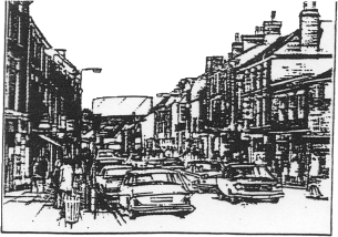 sketch of a street scene